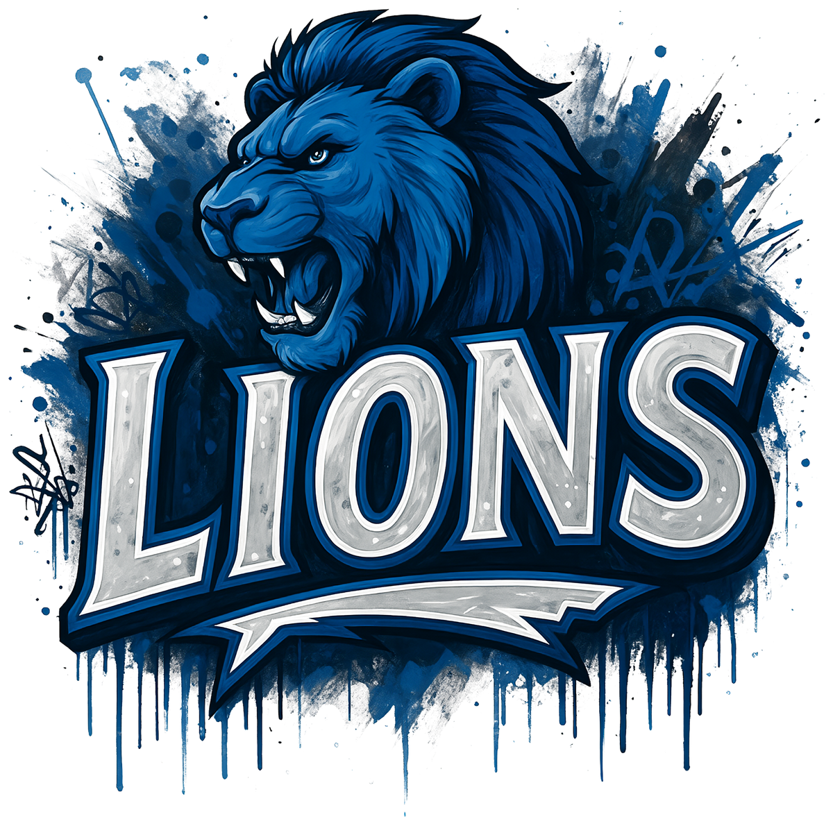 Detroit Lions print design for custom shirts