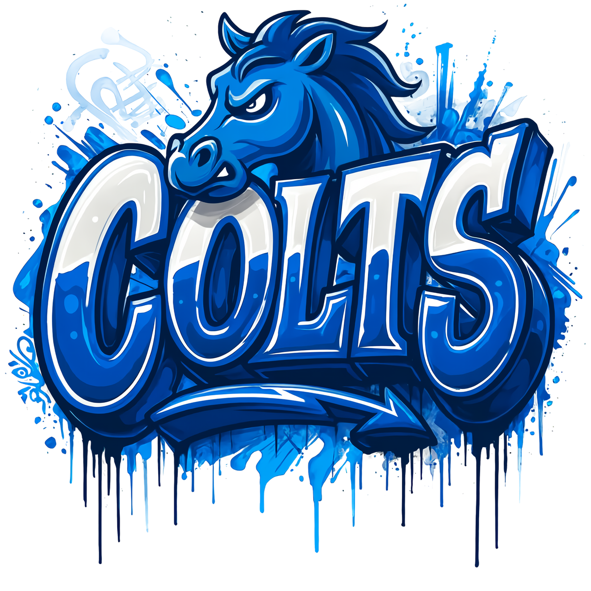 Indianapolis Colts print design for custom shirts