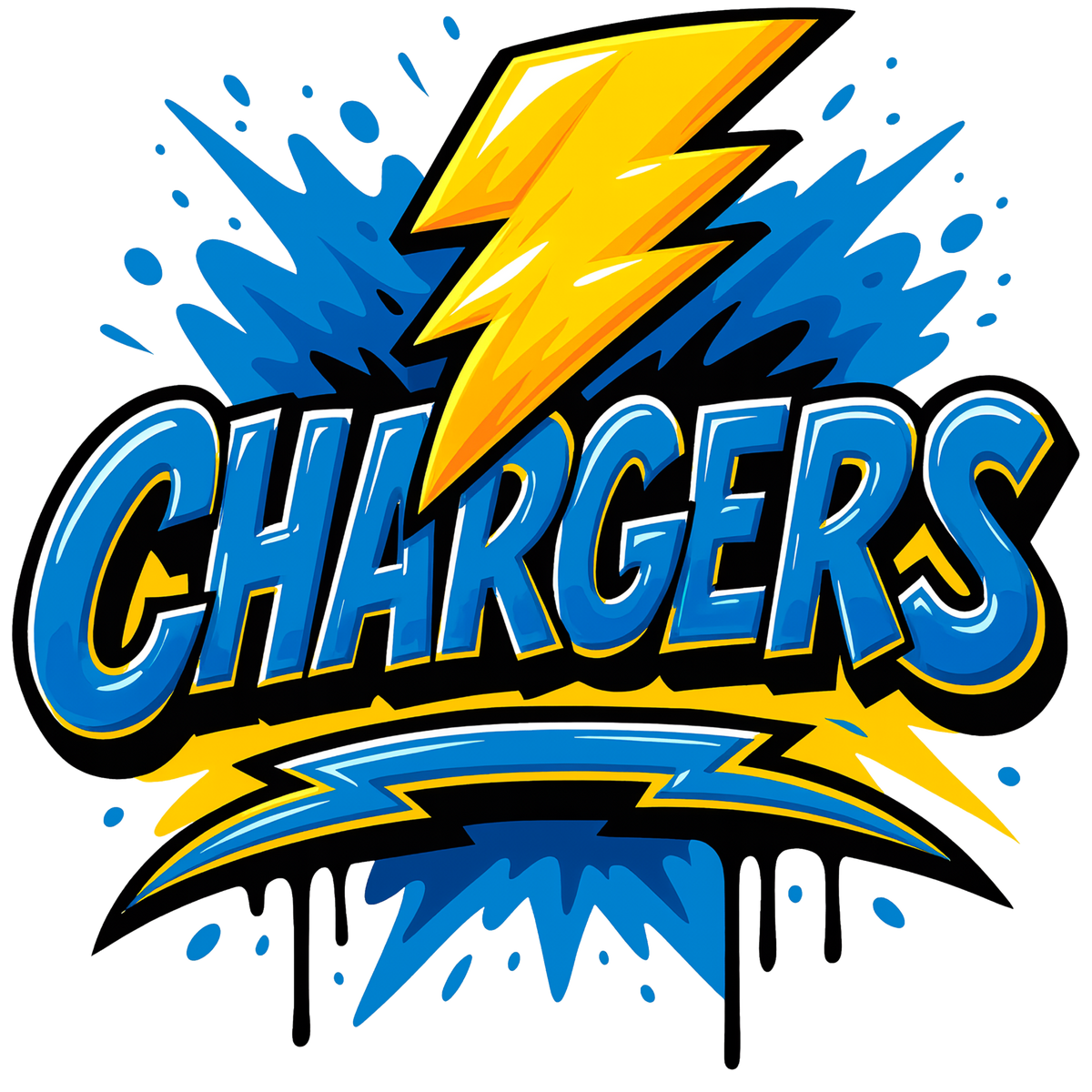 Los Angeles Chargers print design for custom shirts