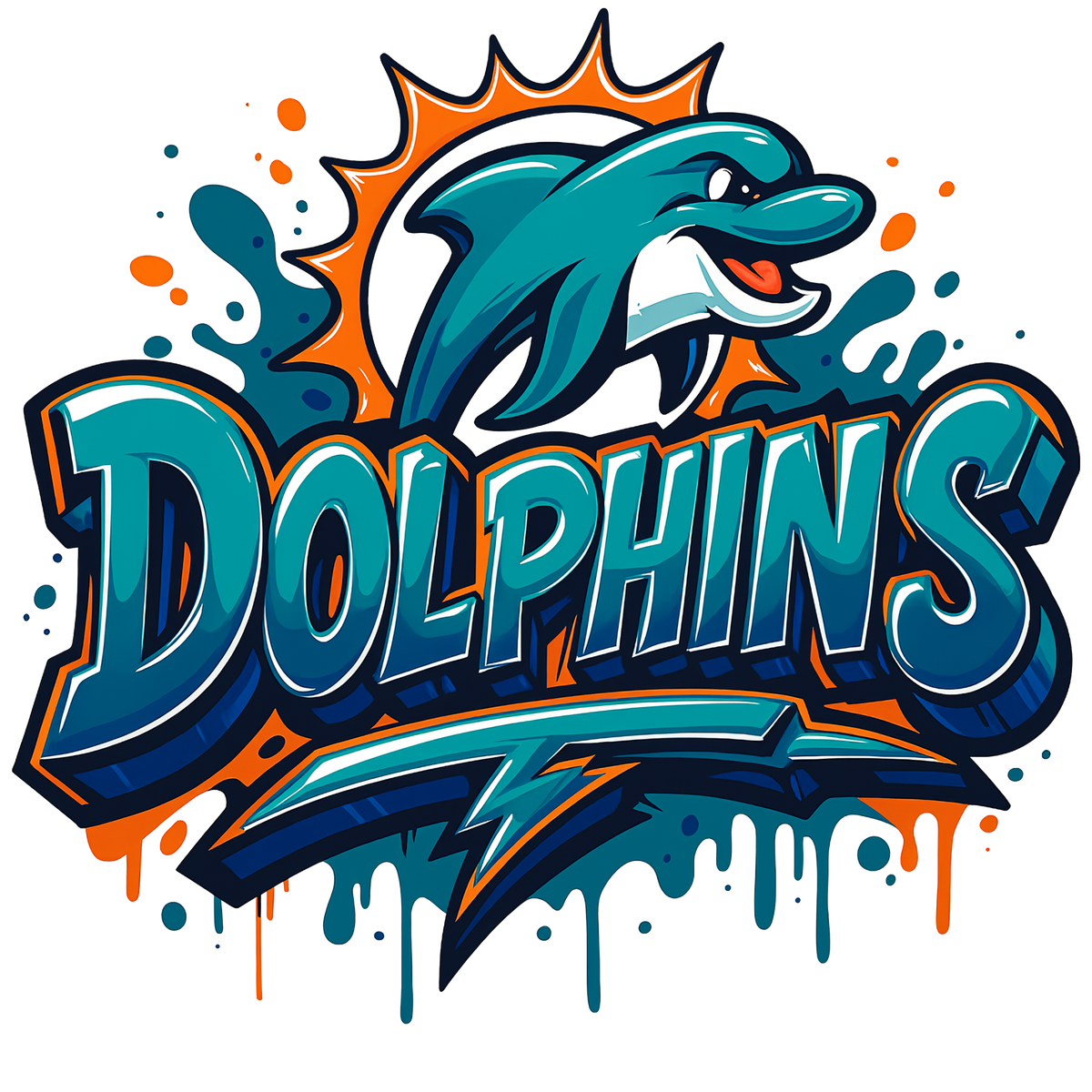 Miami Dolphins print design for custom shirts