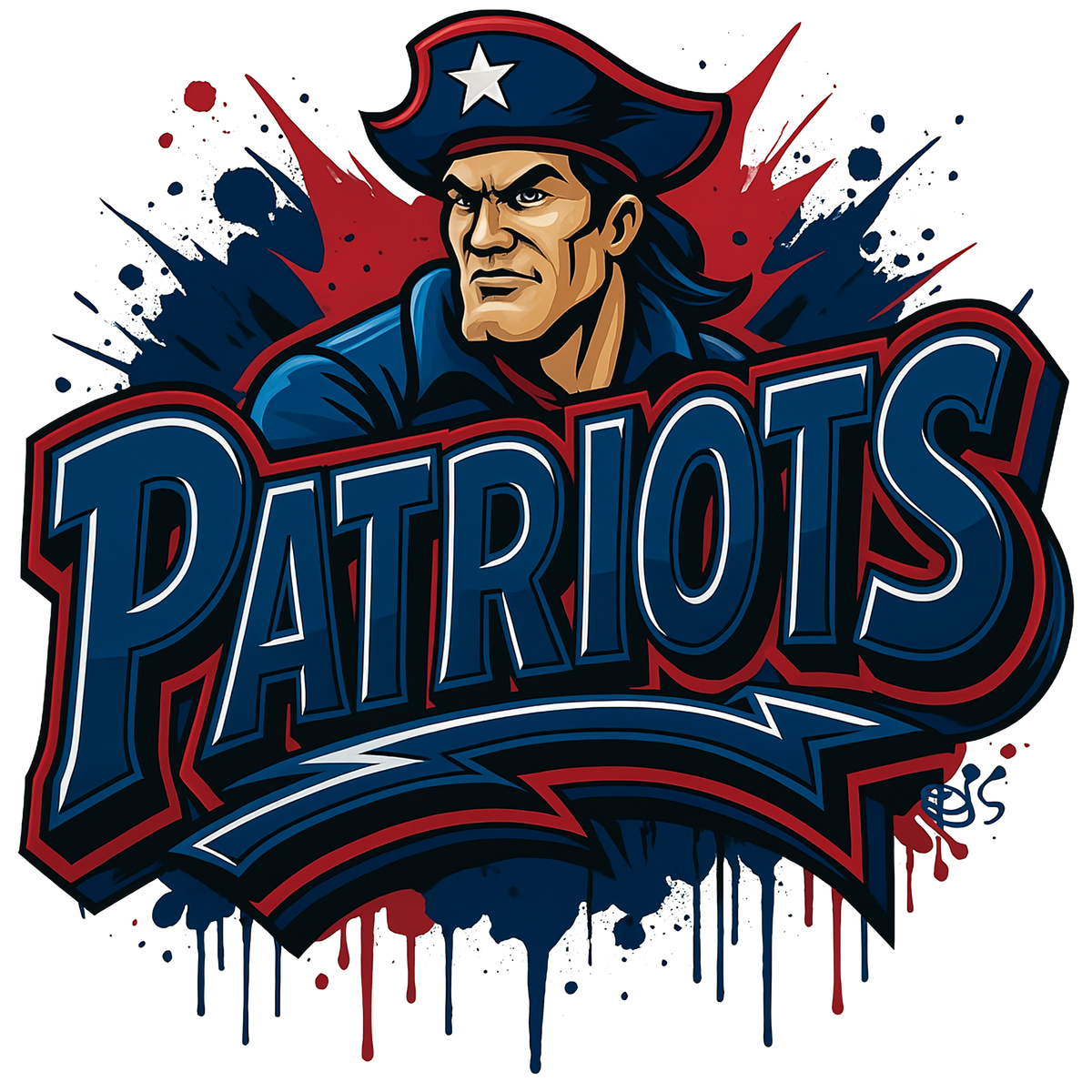 New England Patriots print design for custom shirts