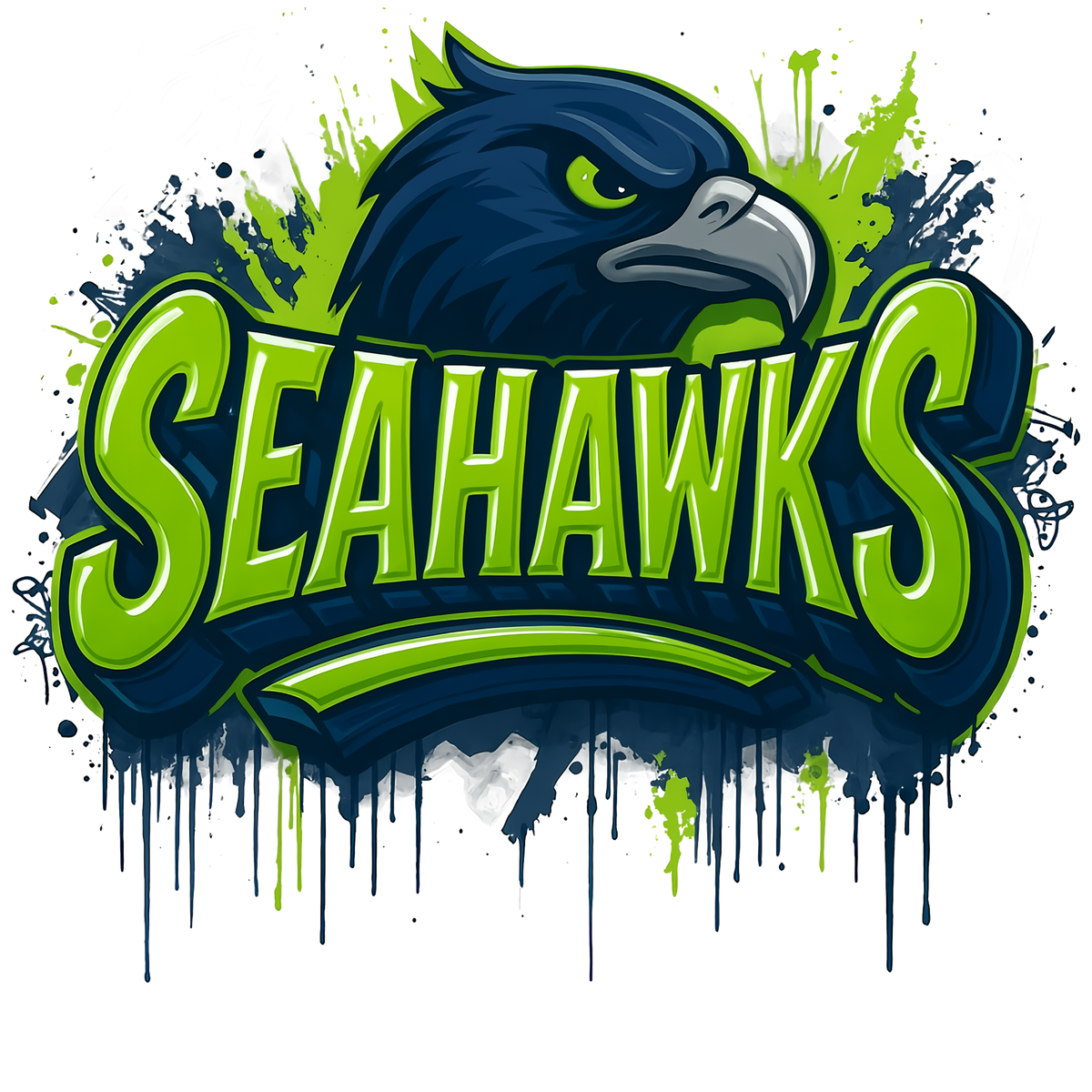 Seattle Seahawks print design for custom shirts