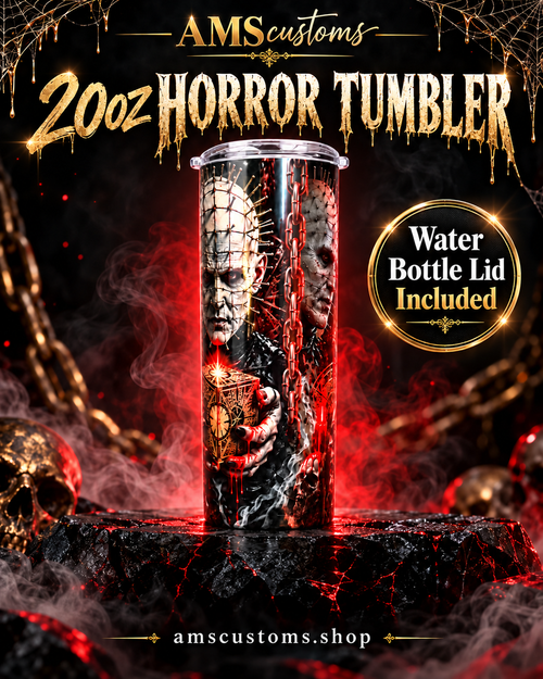 20oz horror tumbler — water bottle lid included