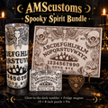 Spooky Spirit Bundle: glow-in-the-dark tumbler, fridge magnet, 10 by 8 inch puzzle, and pin